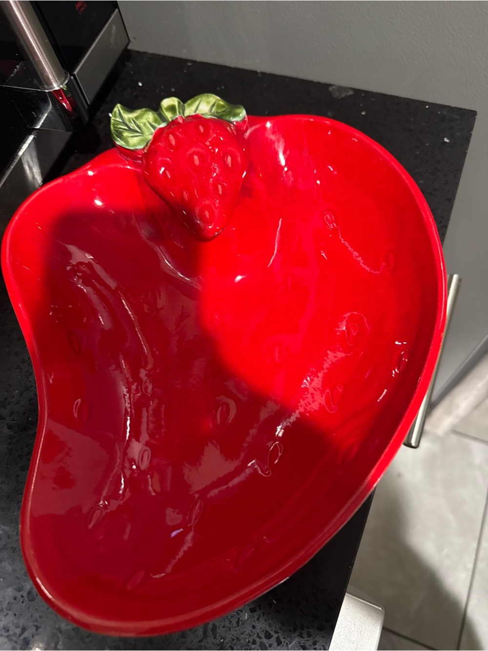 Red Strawberry Ceramic Serving Bowl